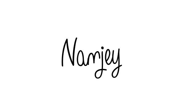 How to make Nanjey name signature. Use Angelique-Rose-font-FFP style for creating short signs online. This is the latest handwritten sign. Nanjey signature style 5 images and pictures png
