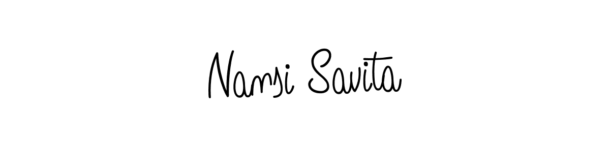 You should practise on your own different ways (Angelique-Rose-font-FFP) to write your name (Nansi Savita) in signature. don't let someone else do it for you. Nansi Savita signature style 5 images and pictures png
