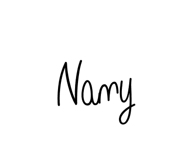 Make a beautiful signature design for name Nany. With this signature (Angelique-Rose-font-FFP) style, you can create a handwritten signature for free. Nany signature style 5 images and pictures png