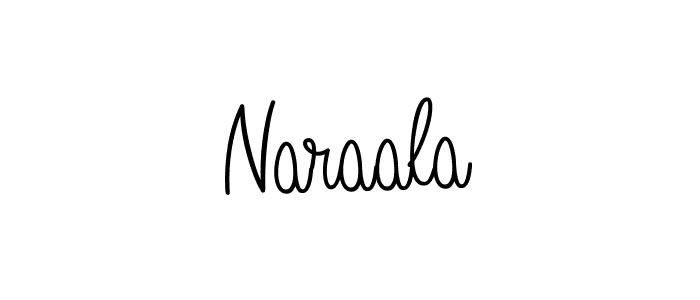 Use a signature maker to create a handwritten signature online. With this signature software, you can design (Angelique-Rose-font-FFP) your own signature for name Naraala. Naraala signature style 5 images and pictures png