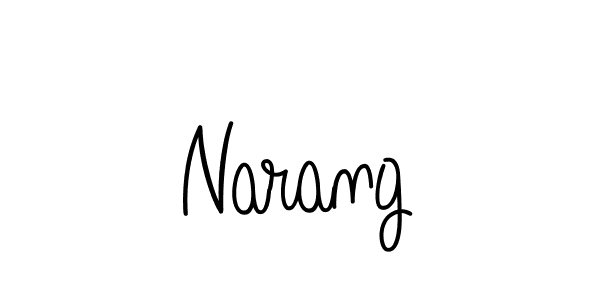 Make a beautiful signature design for name Narang. With this signature (Angelique-Rose-font-FFP) style, you can create a handwritten signature for free. Narang signature style 5 images and pictures png