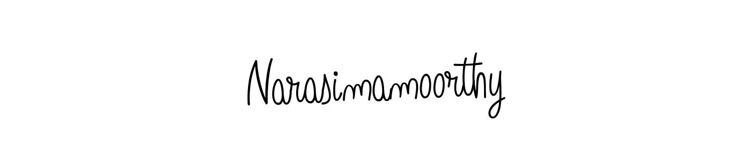 Use a signature maker to create a handwritten signature online. With this signature software, you can design (Angelique-Rose-font-FFP) your own signature for name Narasimamoorthy. Narasimamoorthy signature style 5 images and pictures png