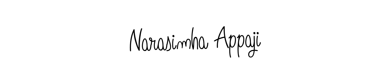 Design your own signature with our free online signature maker. With this signature software, you can create a handwritten (Angelique-Rose-font-FFP) signature for name Narasimha Appaji. Narasimha Appaji signature style 5 images and pictures png