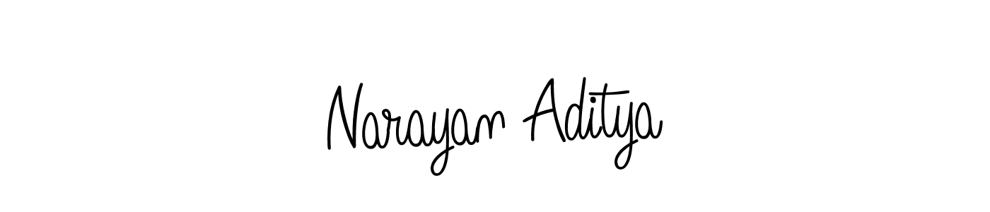 You should practise on your own different ways (Angelique-Rose-font-FFP) to write your name (Narayan Aditya) in signature. don't let someone else do it for you. Narayan Aditya signature style 5 images and pictures png