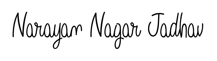 Discover how Narayan Nagar Jadhav looks in an executive cursive font (Angelique-Rose-font-FFP). Perfect for legal documents, invoices, and certificates. Narayan Nagar Jadhav signature style 5 images and pictures png