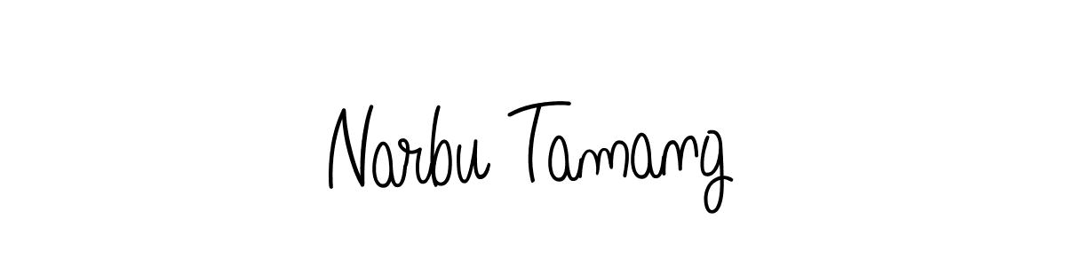 Make a beautiful signature design for name Narbu Tamang. With this signature (Angelique-Rose-font-FFP) style, you can create a handwritten signature for free. Narbu Tamang signature style 5 images and pictures png