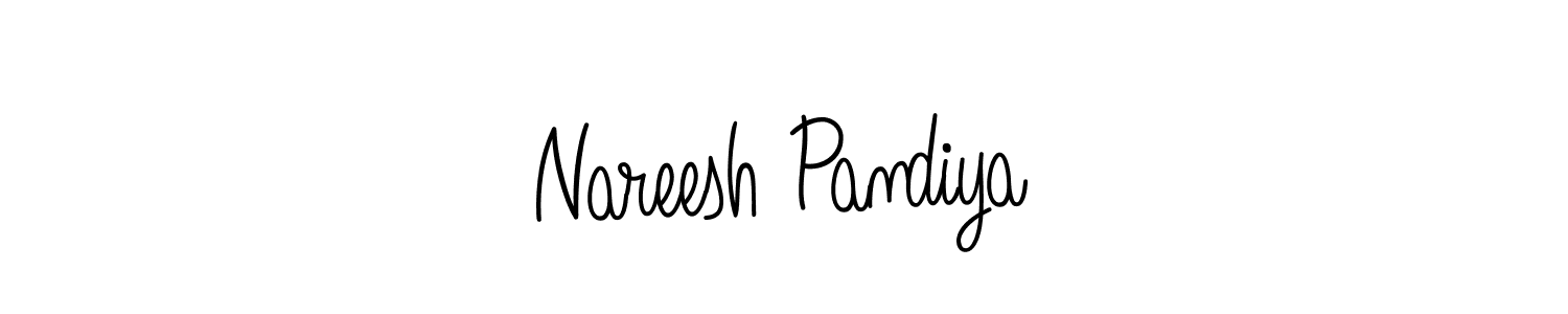 How to make Nareesh Pandiya name signature. Use Angelique-Rose-font-FFP style for creating short signs online. This is the latest handwritten sign. Nareesh Pandiya signature style 5 images and pictures png