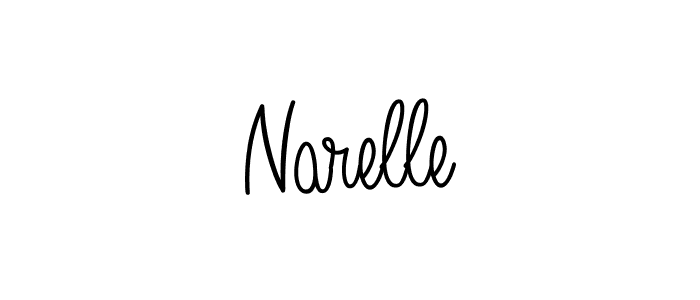 Design your own signature with our free online signature maker. With this signature software, you can create a handwritten (Angelique-Rose-font-FFP) signature for name Narelle. Narelle signature style 5 images and pictures png