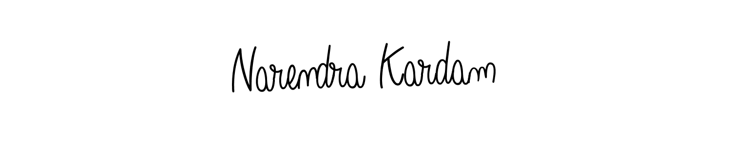 How to make Narendra Kardam name signature. Use Angelique-Rose-font-FFP style for creating short signs online. This is the latest handwritten sign. Narendra Kardam signature style 5 images and pictures png