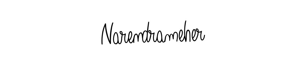 The best way (Angelique-Rose-font-FFP) to make a short signature is to pick only two or three words in your name. The name Narendrameher include a total of six letters. For converting this name. Narendrameher signature style 5 images and pictures png