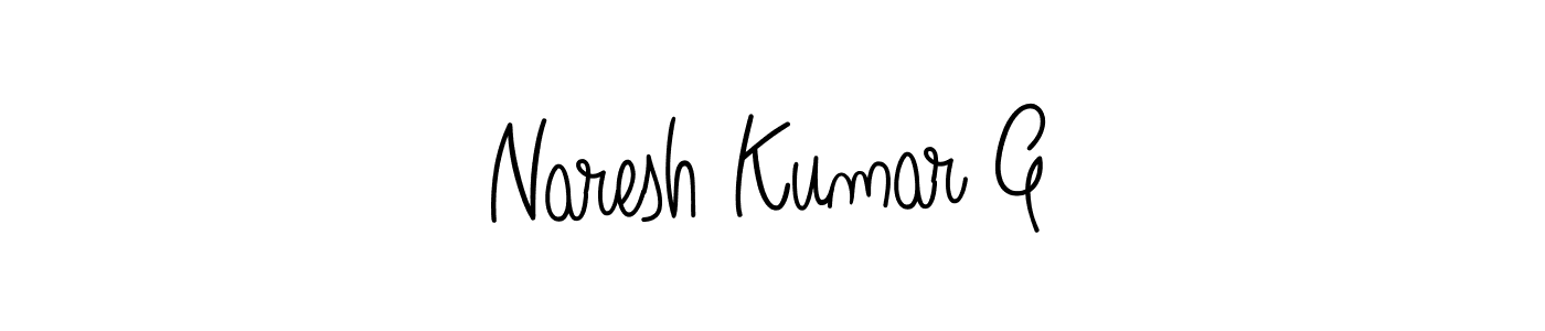 How to make Naresh Kumar G name signature. Use Angelique-Rose-font-FFP style for creating short signs online. This is the latest handwritten sign. Naresh Kumar G signature style 5 images and pictures png
