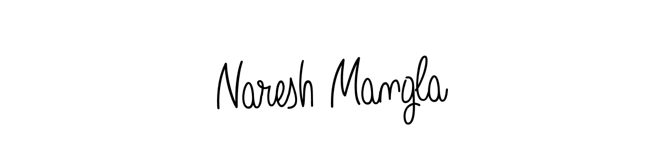 Make a beautiful signature design for name Naresh Mangla. With this signature (Angelique-Rose-font-FFP) style, you can create a handwritten signature for free. Naresh Mangla signature style 5 images and pictures png