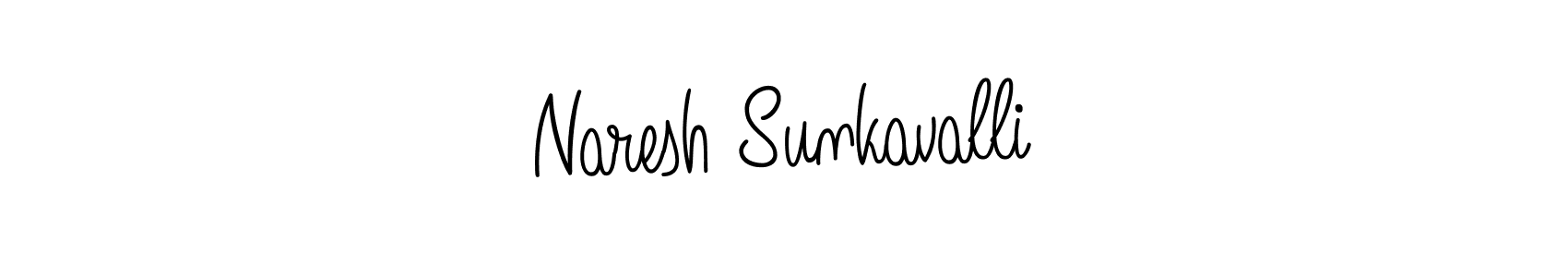 You should practise on your own different ways (Angelique-Rose-font-FFP) to write your name (Naresh Sunkavalli) in signature. don't let someone else do it for you. Naresh Sunkavalli signature style 5 images and pictures png