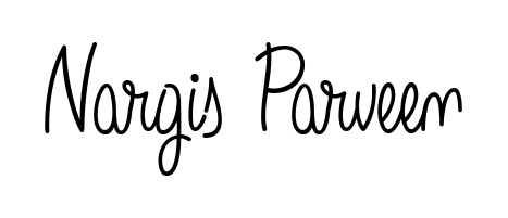 A sleek calligraphic signature for name Nargis Parveen utilizing Angelique-Rose-font-FFP styling. Great for adding personal signatures to photos and art. Nargis Parveen signature style 5 images and pictures png
