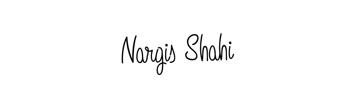 Nargis Shahi stylish signature style. Best Handwritten Sign (Angelique-Rose-font-FFP) for my name. Handwritten Signature Collection Ideas for my name Nargis Shahi. Nargis Shahi signature style 5 images and pictures png