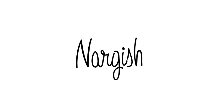 Make a beautiful signature design for name Nargish. With this signature (Angelique-Rose-font-FFP) style, you can create a handwritten signature for free. Nargish signature style 5 images and pictures png