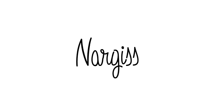 Use a signature maker to create a handwritten signature online. With this signature software, you can design (Angelique-Rose-font-FFP) your own signature for name Nargiss. Nargiss signature style 5 images and pictures png