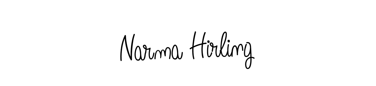 Use a signature maker to create a handwritten signature online. With this signature software, you can design (Angelique-Rose-font-FFP) your own signature for name Narma Hirling. Narma Hirling signature style 5 images and pictures png