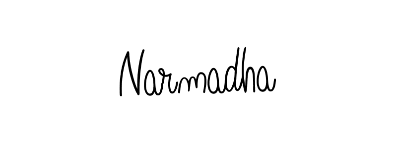 Make a beautiful signature design for name Narmadha. With this signature (Angelique-Rose-font-FFP) style, you can create a handwritten signature for free. Narmadha signature style 5 images and pictures png