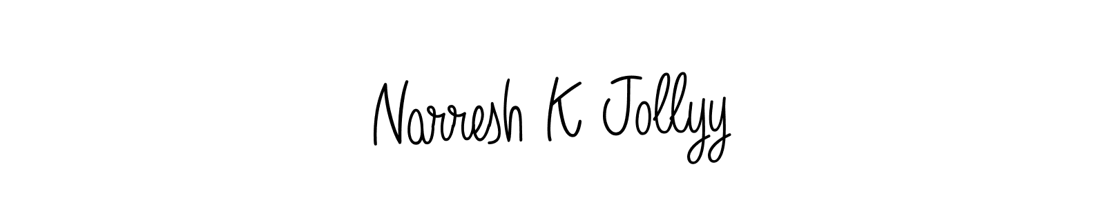 Make a short Narresh K Jollyy signature style. Manage your documents anywhere anytime using Angelique-Rose-font-FFP. Create and add eSignatures, submit forms, share and send files easily. Narresh K Jollyy signature style 5 images and pictures png
