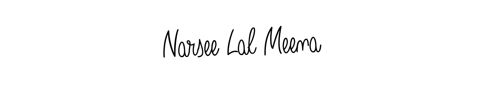 You should practise on your own different ways (Angelique-Rose-font-FFP) to write your name (Narsee Lal Meena) in signature. don't let someone else do it for you. Narsee Lal Meena signature style 5 images and pictures png