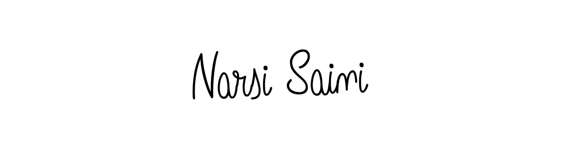 Make a beautiful signature design for name Narsi Saini. With this signature (Angelique-Rose-font-FFP) style, you can create a handwritten signature for free. Narsi Saini signature style 5 images and pictures png