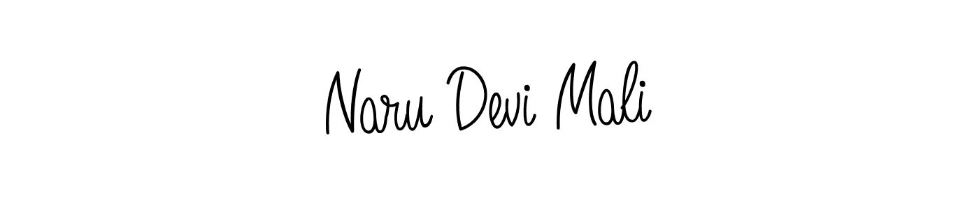 Use a signature maker to create a handwritten signature online. With this signature software, you can design (Angelique-Rose-font-FFP) your own signature for name Naru Devi Mali. Naru Devi Mali signature style 5 images and pictures png