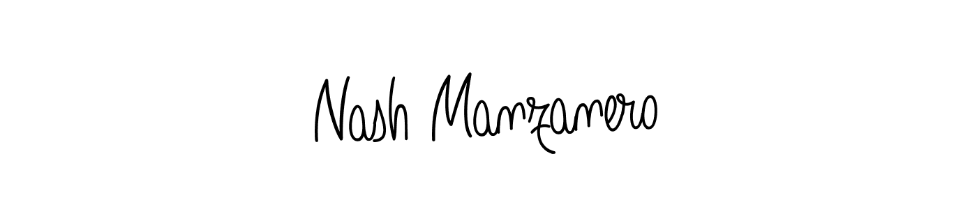 Nash Manzanero stylish signature style. Best Handwritten Sign (Angelique-Rose-font-FFP) for my name. Handwritten Signature Collection Ideas for my name Nash Manzanero. Nash Manzanero signature style 5 images and pictures png