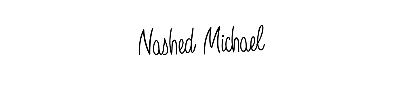 How to make Nashed Michael name signature. Use Angelique-Rose-font-FFP style for creating short signs online. This is the latest handwritten sign. Nashed Michael signature style 5 images and pictures png