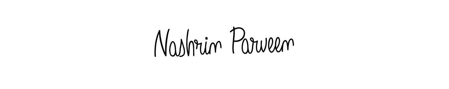Use a signature maker to create a handwritten signature online. With this signature software, you can design (Angelique-Rose-font-FFP) your own signature for name Nashrin Parveen. Nashrin Parveen signature style 5 images and pictures png