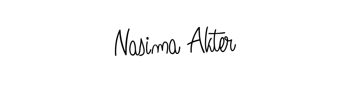 How to make Nasima Akter name signature. Use Angelique-Rose-font-FFP style for creating short signs online. This is the latest handwritten sign. Nasima Akter signature style 5 images and pictures png