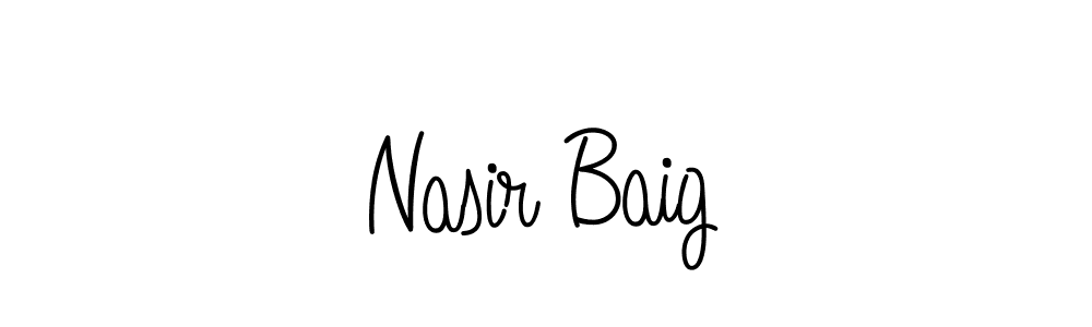 Use a signature maker to create a handwritten signature online. With this signature software, you can design (Angelique-Rose-font-FFP) your own signature for name Nasir Baig. Nasir Baig signature style 5 images and pictures png