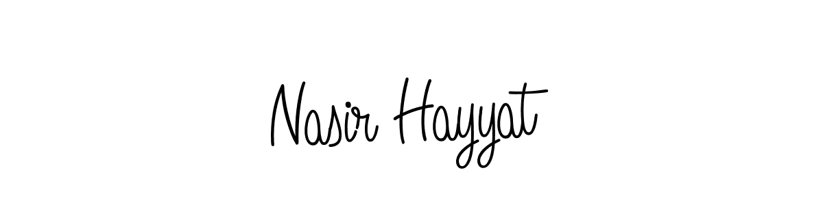 You should practise on your own different ways (Angelique-Rose-font-FFP) to write your name (Nasir Hayyat) in signature. don't let someone else do it for you. Nasir Hayyat signature style 5 images and pictures png