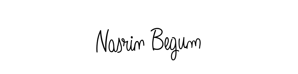 Make a beautiful signature design for name Nasrin Begum. With this signature (Angelique-Rose-font-FFP) style, you can create a handwritten signature for free. Nasrin Begum signature style 5 images and pictures png