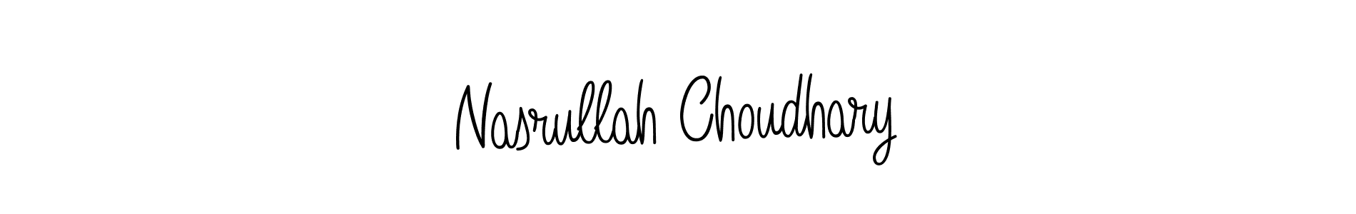 Design your own signature with our free online signature maker. With this signature software, you can create a handwritten (Angelique-Rose-font-FFP) signature for name Nasrullah Choudhary. Nasrullah Choudhary signature style 5 images and pictures png