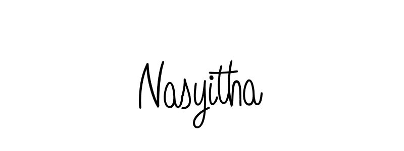 How to make Nasyitha name signature. Use Angelique-Rose-font-FFP style for creating short signs online. This is the latest handwritten sign. Nasyitha signature style 5 images and pictures png