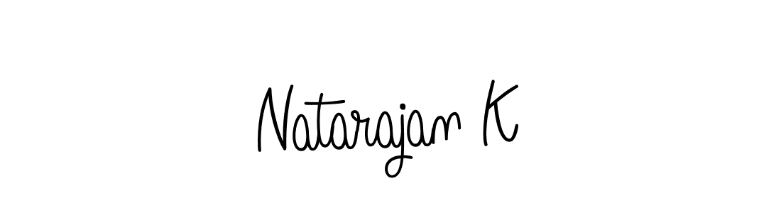 Use a signature maker to create a handwritten signature online. With this signature software, you can design (Angelique-Rose-font-FFP) your own signature for name Natarajan K. Natarajan K signature style 5 images and pictures png