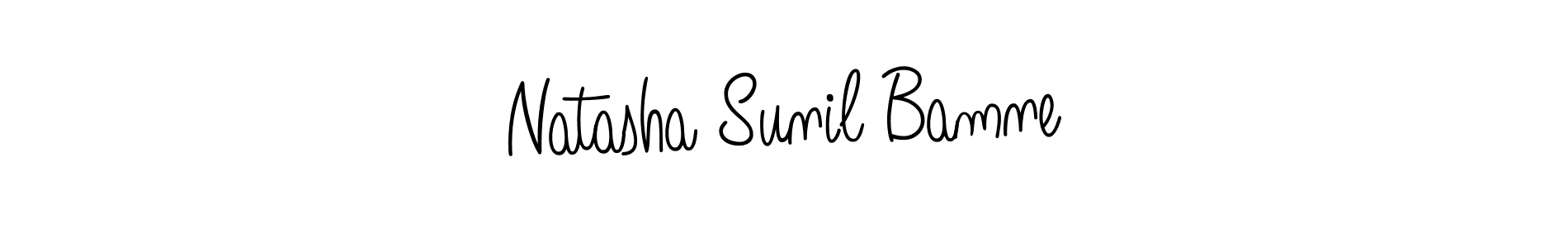 if you are searching for the best signature style for your name Natasha Sunil Bamne. so please give up your signature search. here we have designed multiple signature styles  using Angelique-Rose-font-FFP. Natasha Sunil Bamne signature style 5 images and pictures png