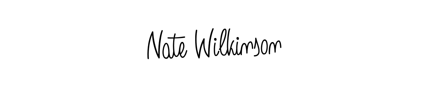 You should practise on your own different ways (Angelique-Rose-font-FFP) to write your name (Nate Wilkinson) in signature. don't let someone else do it for you. Nate Wilkinson signature style 5 images and pictures png
