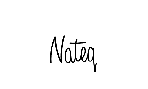Design your own signature with our free online signature maker. With this signature software, you can create a handwritten (Angelique-Rose-font-FFP) signature for name Nateq. Nateq signature style 5 images and pictures png