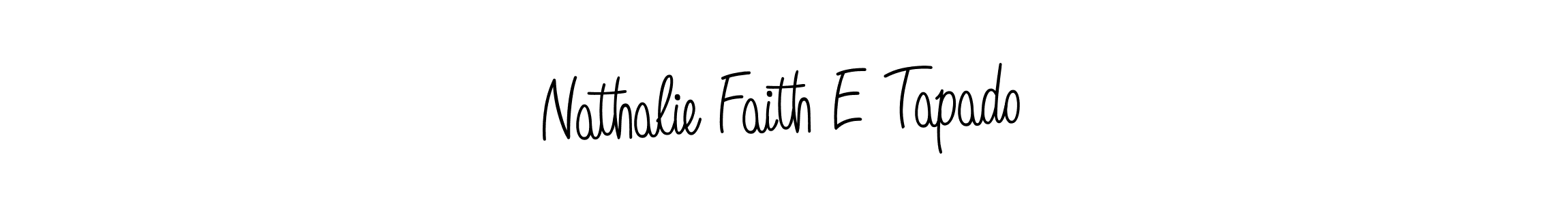 Use a signature maker to create a handwritten signature online. With this signature software, you can design (Angelique-Rose-font-FFP) your own signature for name Nathalie Faith E Tapado. Nathalie Faith E Tapado signature style 5 images and pictures png