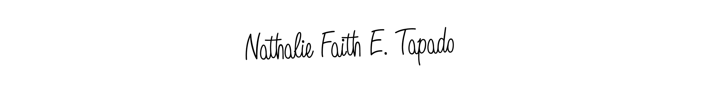 You should practise on your own different ways (Angelique-Rose-font-FFP) to write your name (Nathalie Faith E. Tapado) in signature. don't let someone else do it for you. Nathalie Faith E. Tapado signature style 5 images and pictures png