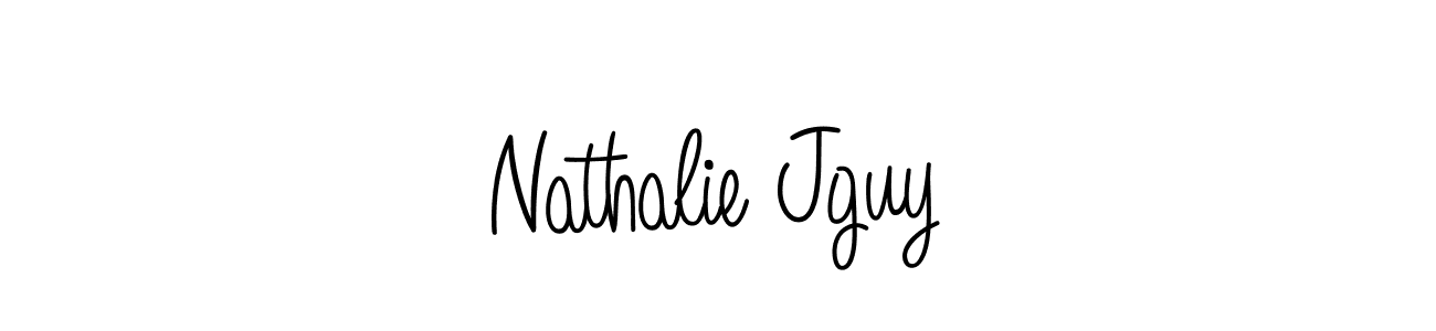 You should practise on your own different ways (Angelique-Rose-font-FFP) to write your name (Nathalie Jguy) in signature. don't let someone else do it for you. Nathalie Jguy signature style 5 images and pictures png