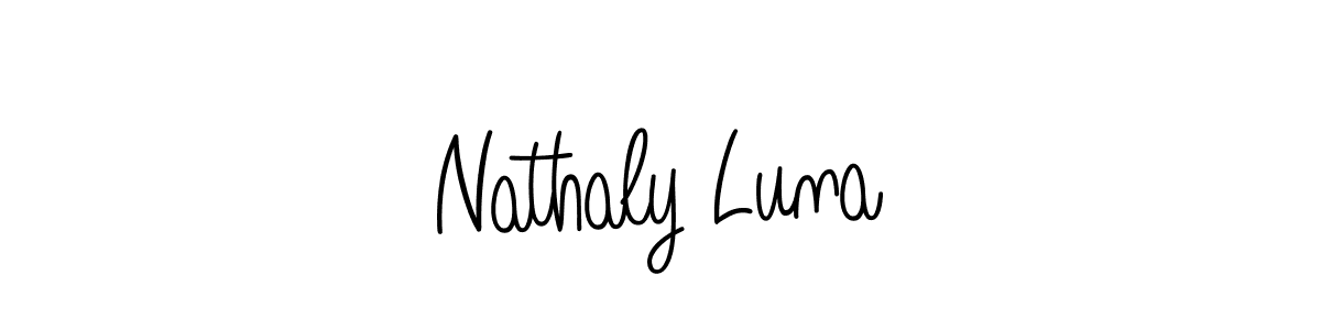 You should practise on your own different ways (Angelique-Rose-font-FFP) to write your name (Nathaly Luna) in signature. don't let someone else do it for you. Nathaly Luna signature style 5 images and pictures png