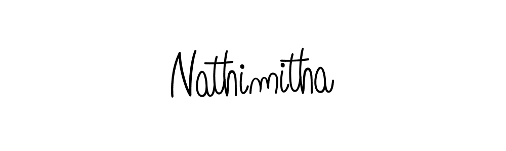 You should practise on your own different ways (Angelique-Rose-font-FFP) to write your name (Nathimitha) in signature. don't let someone else do it for you. Nathimitha signature style 5 images and pictures png