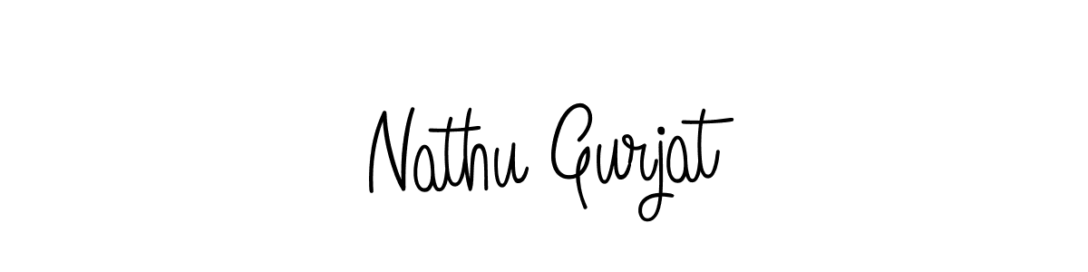 Nathu Gurjat stylish signature style. Best Handwritten Sign (Angelique-Rose-font-FFP) for my name. Handwritten Signature Collection Ideas for my name Nathu Gurjat. Nathu Gurjat signature style 5 images and pictures png