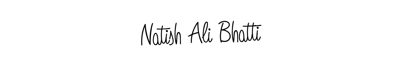 You should practise on your own different ways (Angelique-Rose-font-FFP) to write your name (Natish Ali Bhatti) in signature. don't let someone else do it for you. Natish Ali Bhatti signature style 5 images and pictures png
