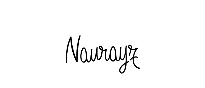 You should practise on your own different ways (Angelique-Rose-font-FFP) to write your name (Naurayz) in signature. don't let someone else do it for you. Naurayz signature style 5 images and pictures png