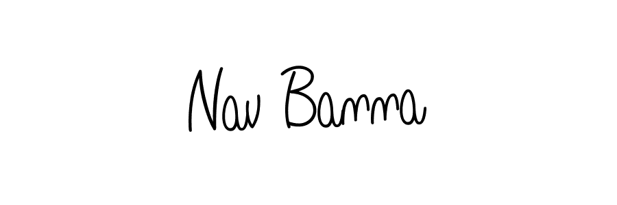 How to make Nav Banna name signature. Use Angelique-Rose-font-FFP style for creating short signs online. This is the latest handwritten sign. Nav Banna signature style 5 images and pictures png