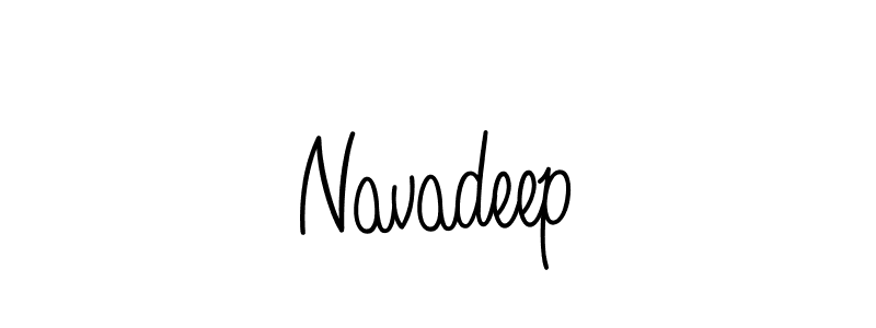 Make a beautiful signature design for name Navadeep. With this signature (Angelique-Rose-font-FFP) style, you can create a handwritten signature for free. Navadeep signature style 5 images and pictures png